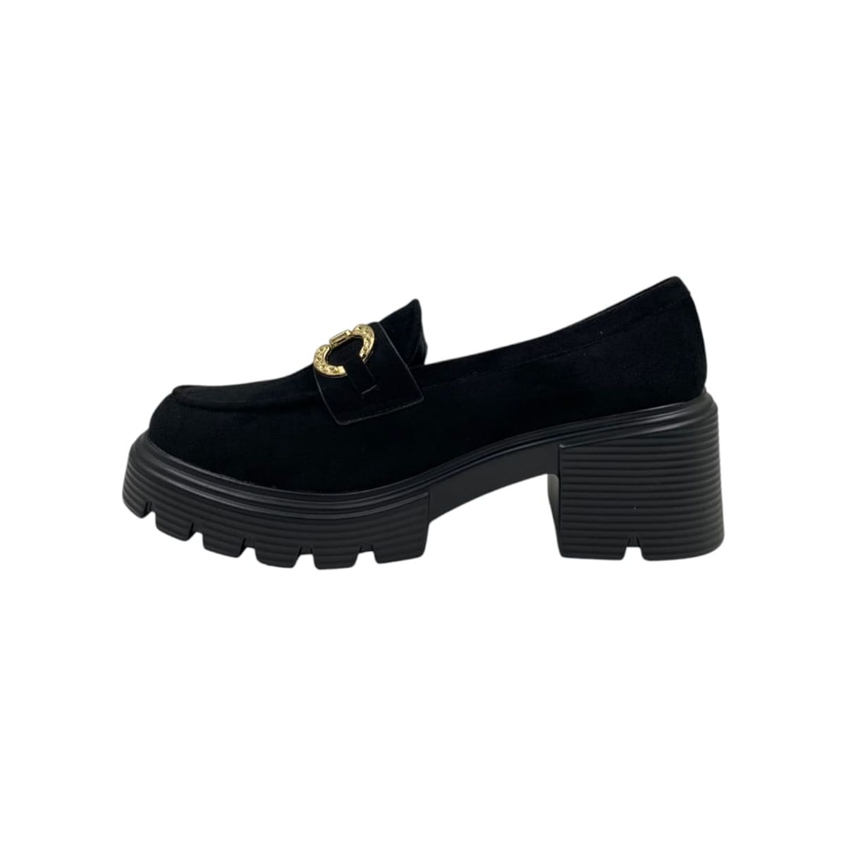 HERIEL - Mocasín Negro Plataforma Mujer