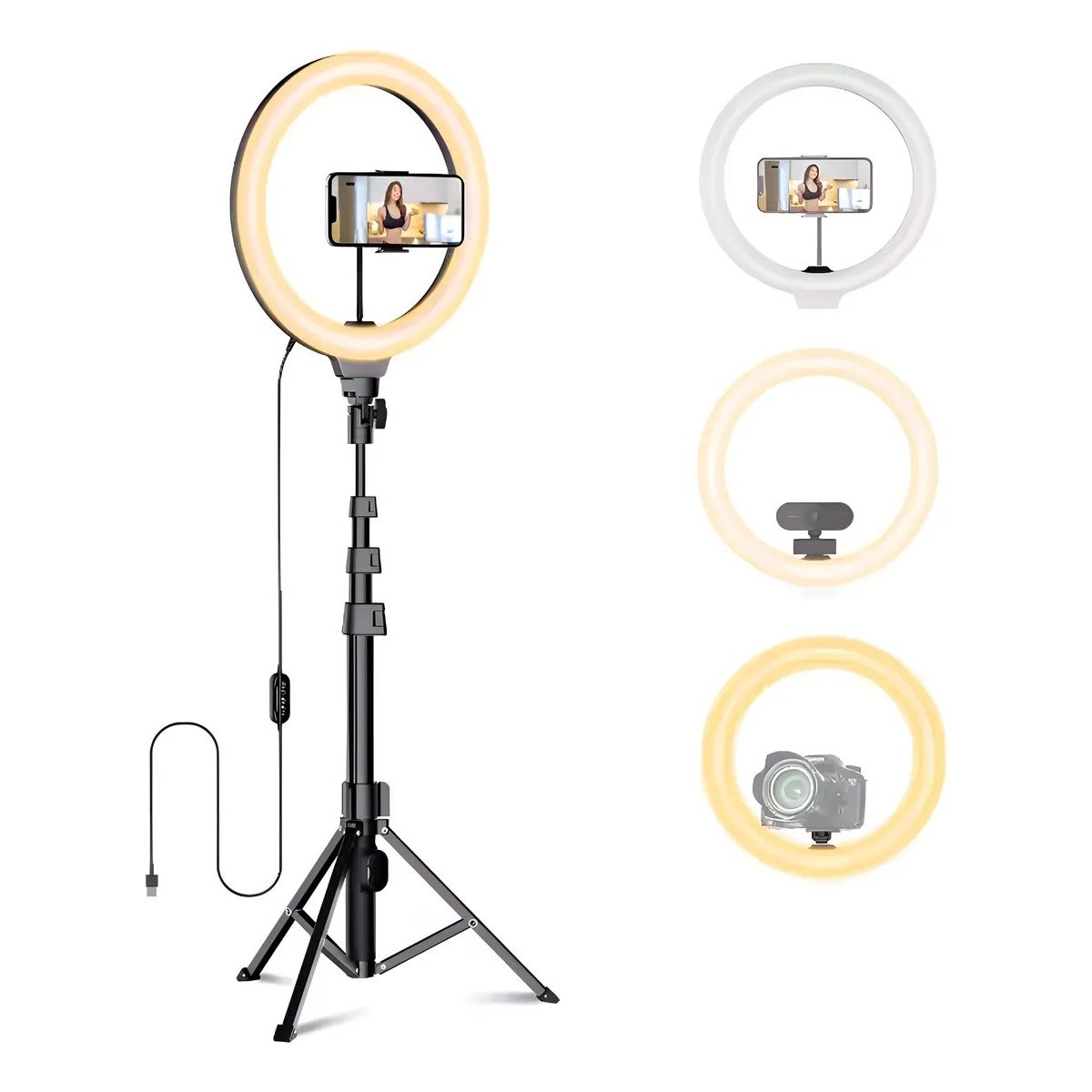 GENERICO - Aro De Luz Led 30 Cm + Adaptador Celular + Tripode