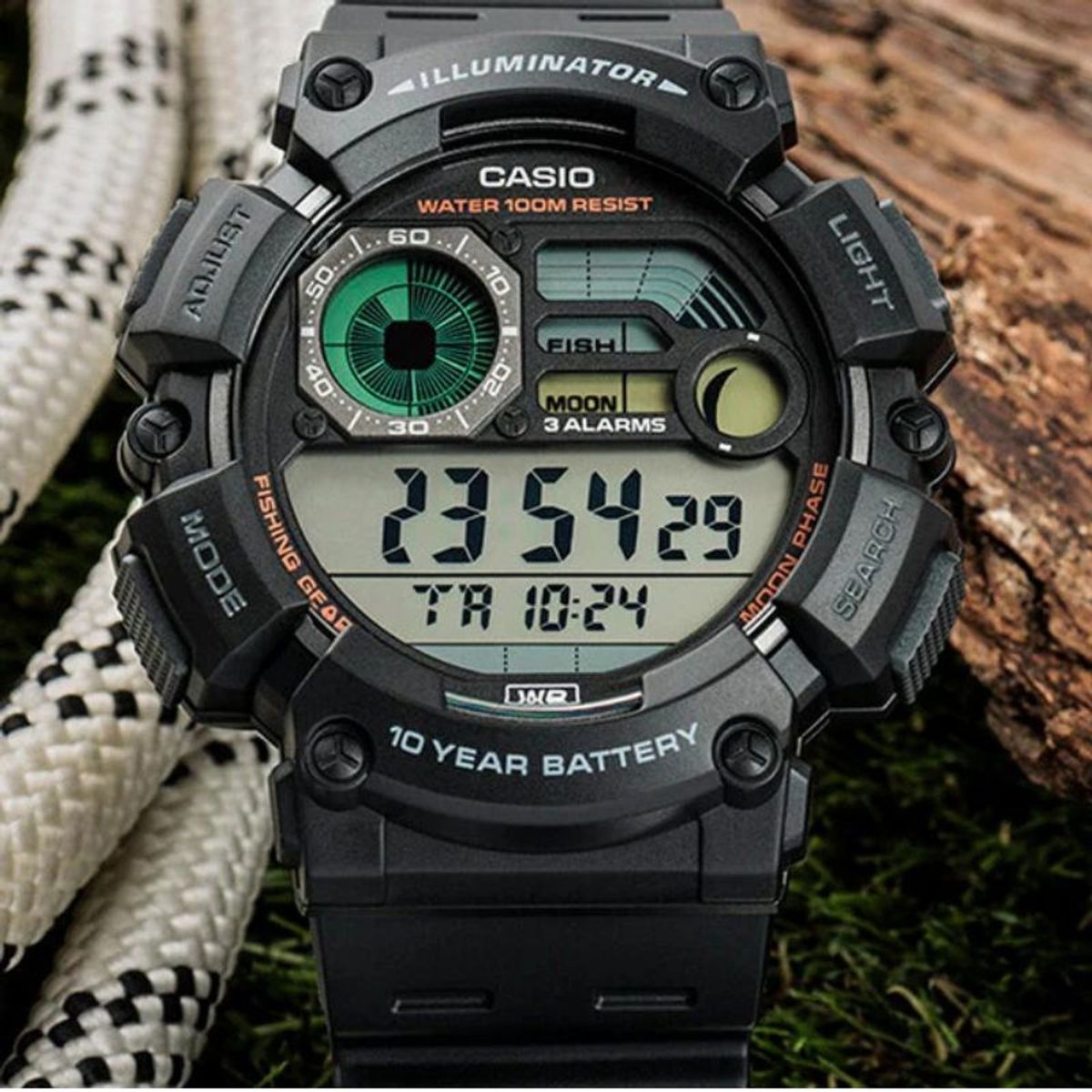 CASIO - Reloj Casio Hombre Vintage Fishing Gear WS-1500H-1AV