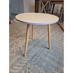 GENERICO - Mesa de centro minimalista Redonda Blanca 50 cm Estilo Nórdico