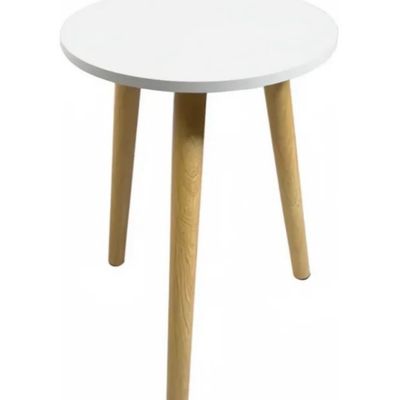 Imagen 2 del producto Mesa de centro minimalista Redonda Blanca 50 cm Estilo Nórdico