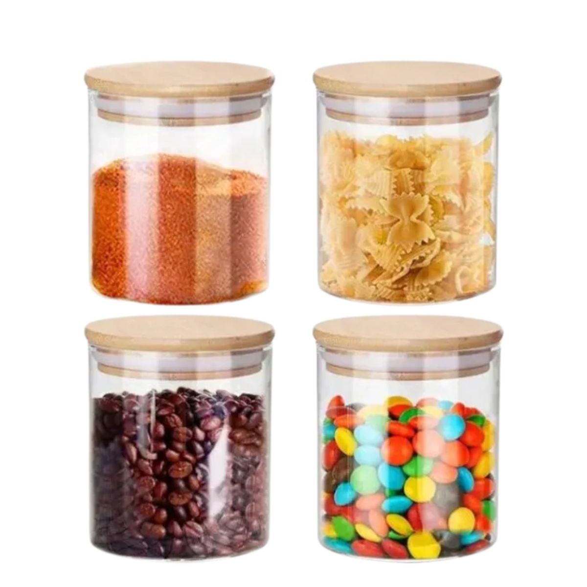 Pack 4 Frascos De Vidrio Herméticos 750 Ml Con Tapa Sellada Transparente, marca BELIDASHOP - Foto Principal