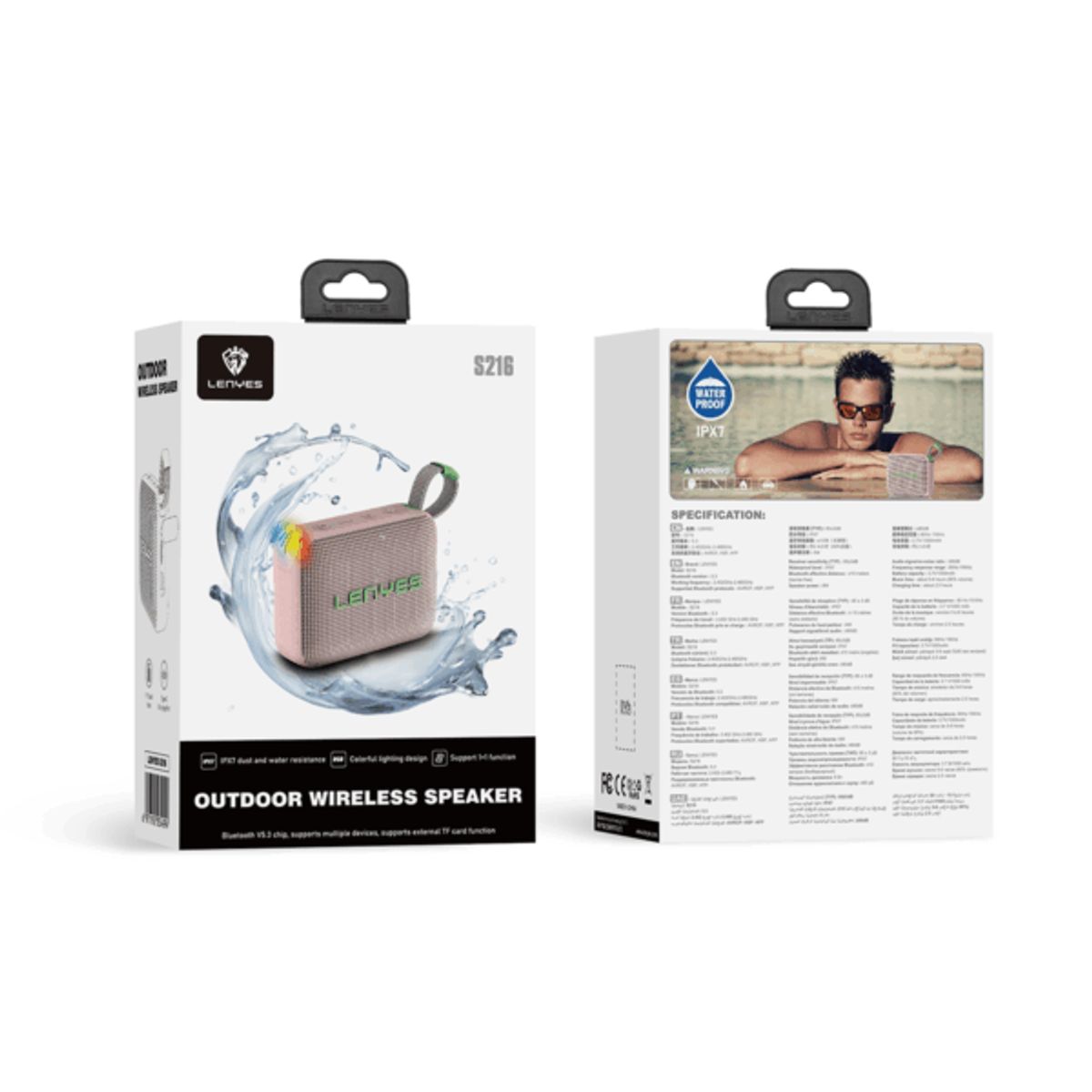 LENYES - Parlante Bluetooth Lenyes S216 Resistente al agua IPX7 6w