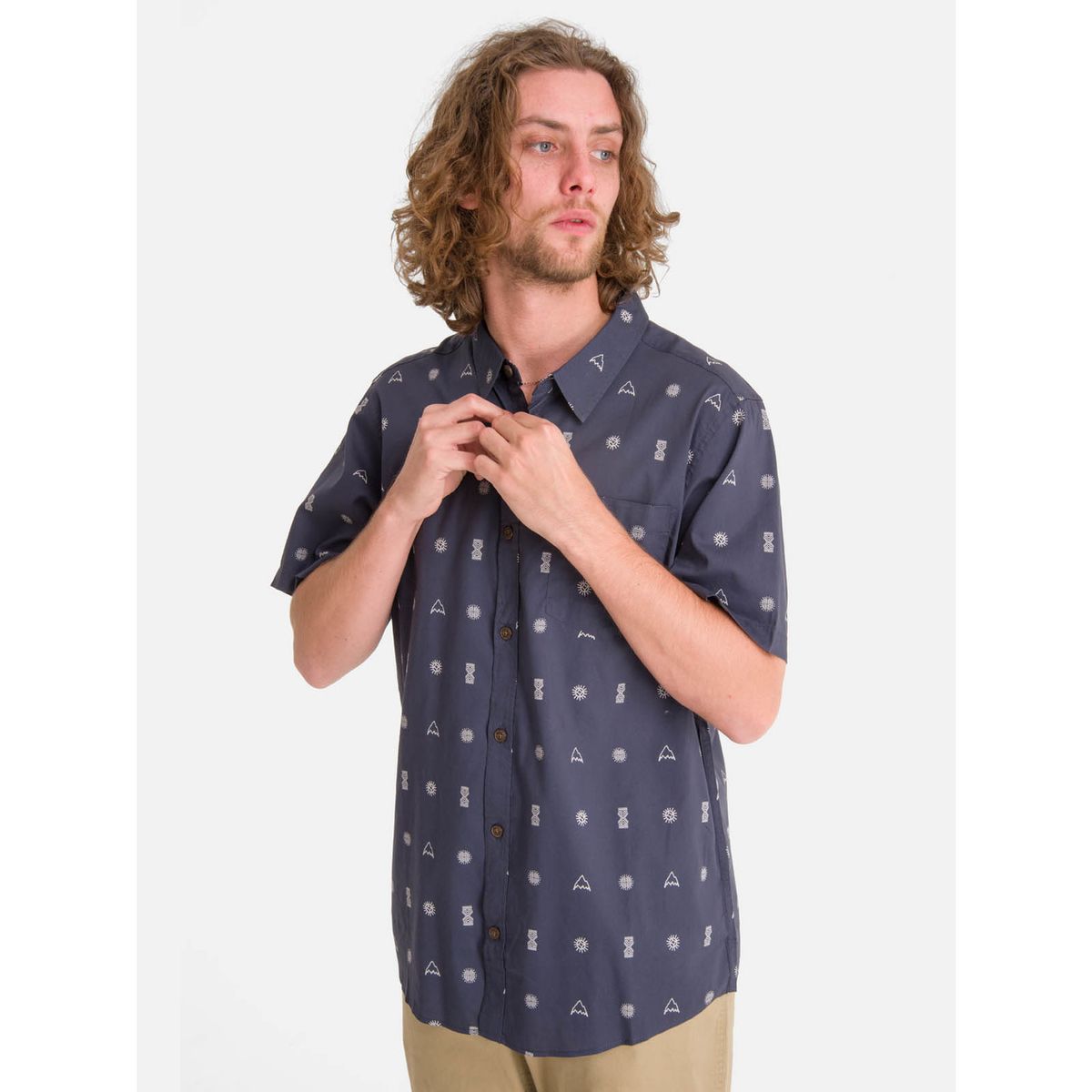 BURTON - Camisa mc Hombre Valley Azul BURTON