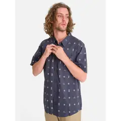 BURTON - Camisa mc Hombre Valley Azul