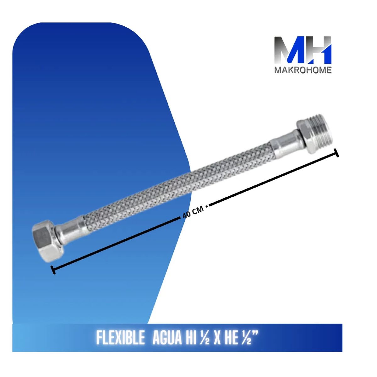 INOXCROM - Flexible Agua Media Hi-he Inoxcrom Acero Inoxidable 40cm