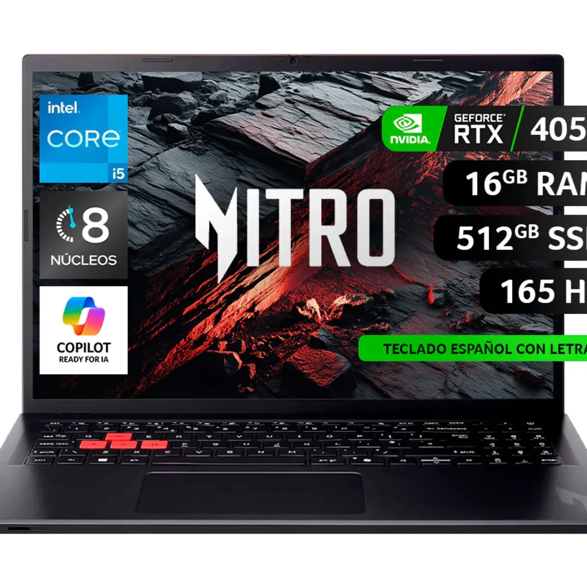 ACER - Notebook Gamer Acer 16-71G-56Q8-1 / IntelCorei5 / NVIDIA RTX 4050 / 16GB RAM /512GBSSD /16" a 165Hz