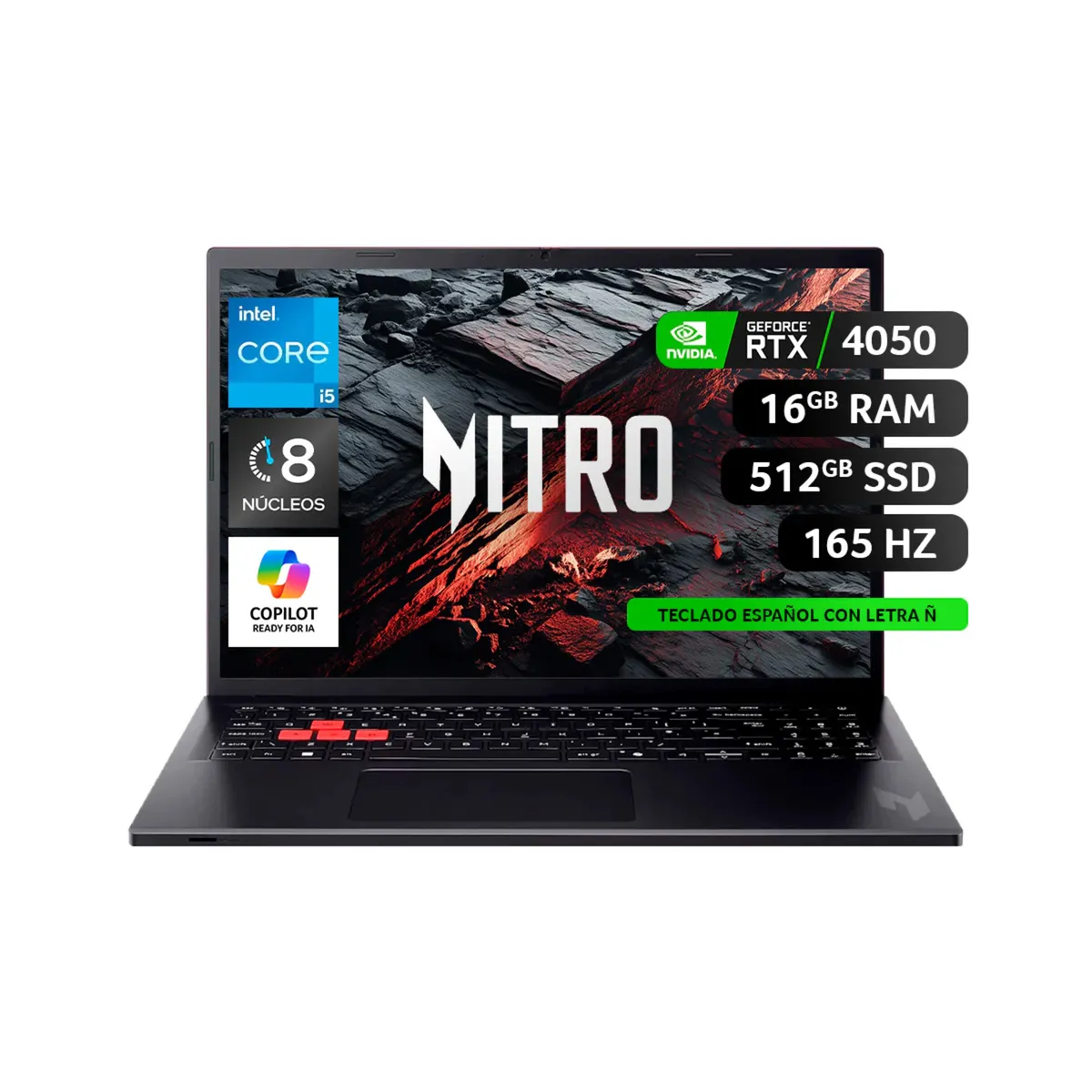 ACER - Notebook Gamer Acer 16-71G-56Q8-1 / IntelCorei5 / NVIDIA RTX 4050 / 16GB RAM /512GBSSD /16" a 165Hz