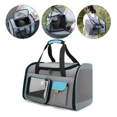 GENERICO - Mochila Bolso Transportador para Mascotas 2 en 1 Gris