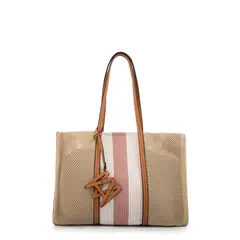 AMPHORA - Bolso playa giuliana mediana beige