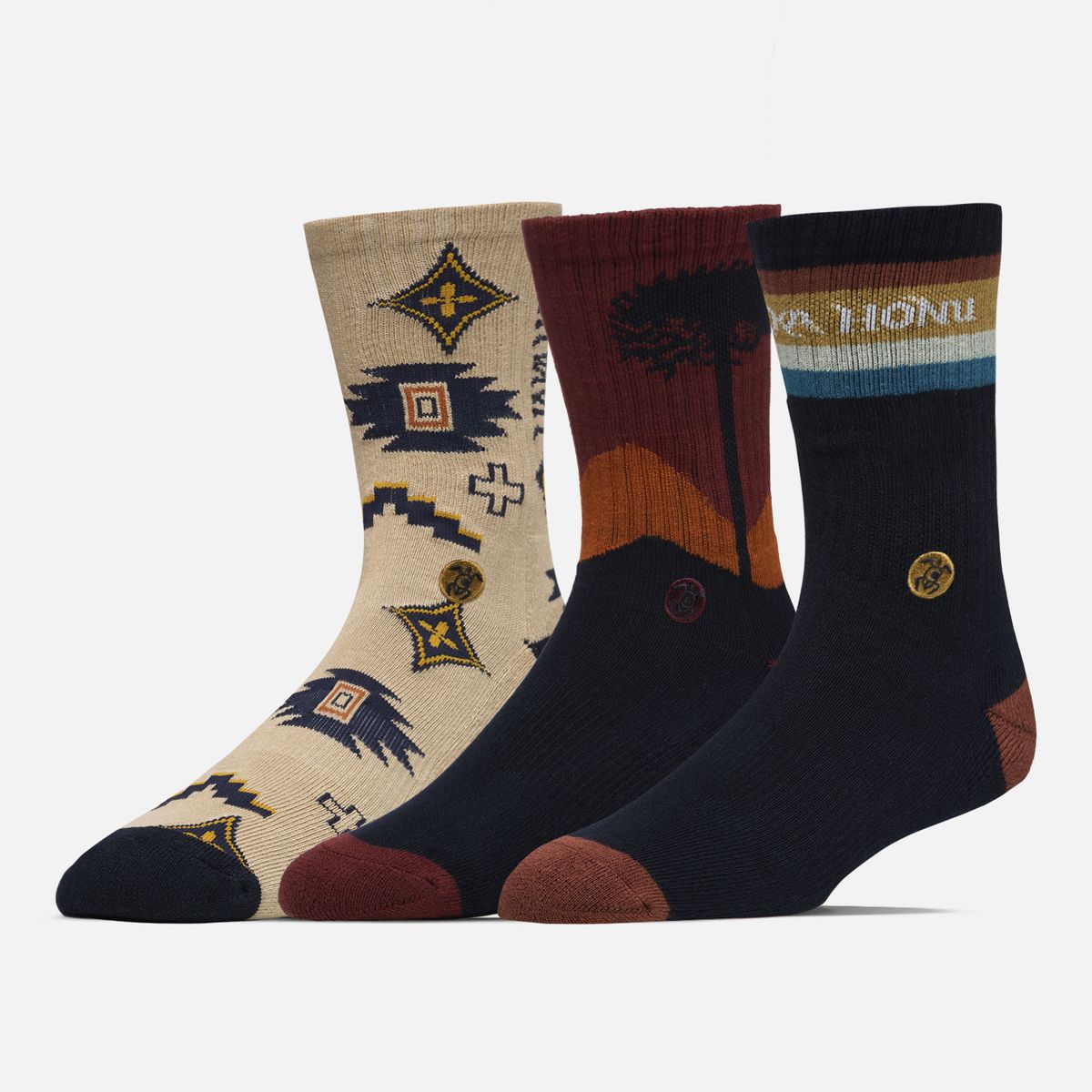 HAKA HONU - Calcetines Hombre Las Tres Puntas Pack Medio Multicolor Haka Honu