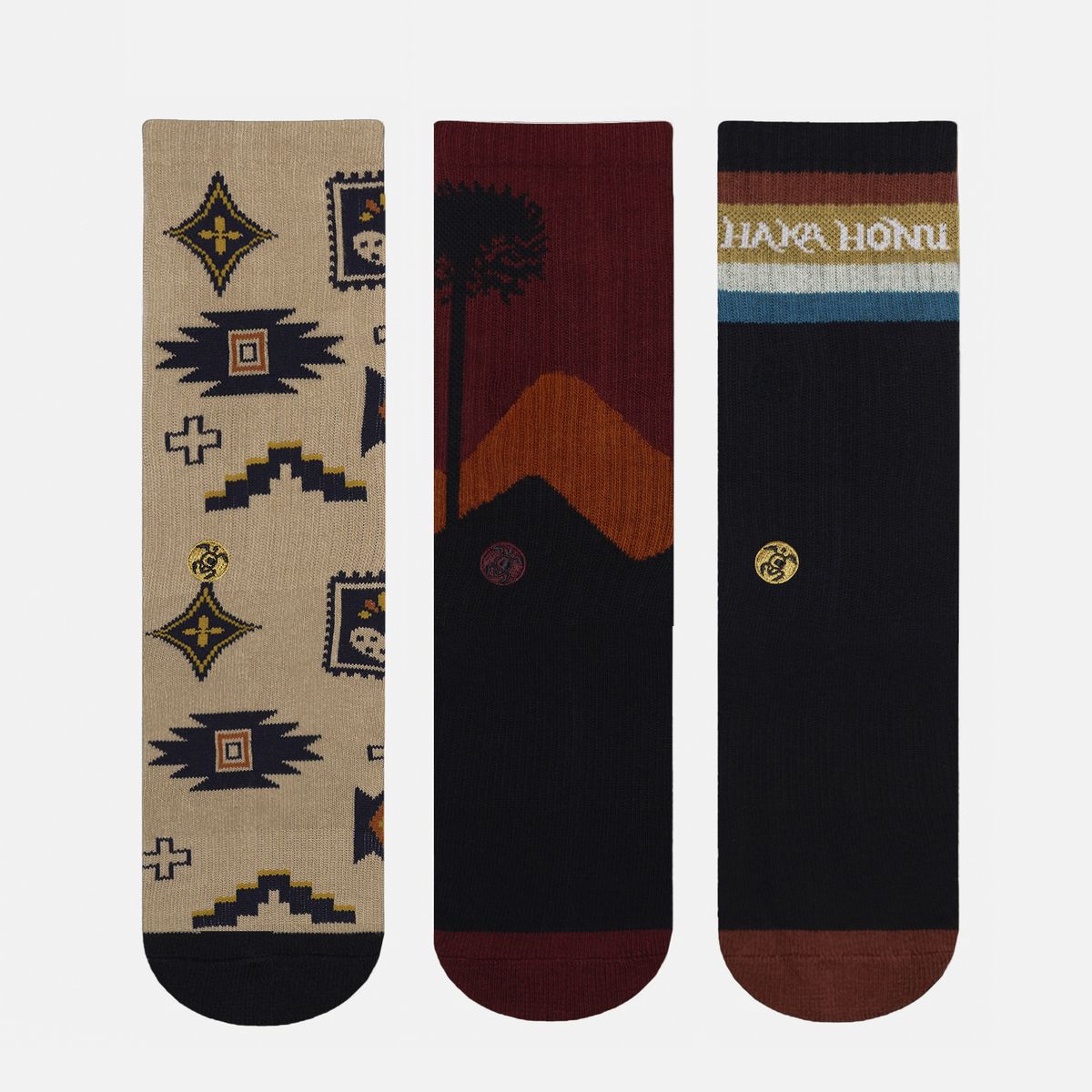 HAKA HONU - Calcetines Hombre Las Tres Puntas Pack Medio Multicolor Haka Honu