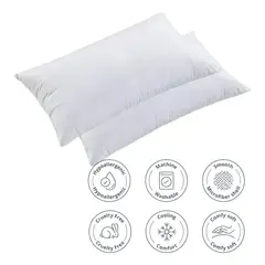 GENERICO - Pack 2 Almohadas De Cama Antialérgicas 50x70cm. Blanco