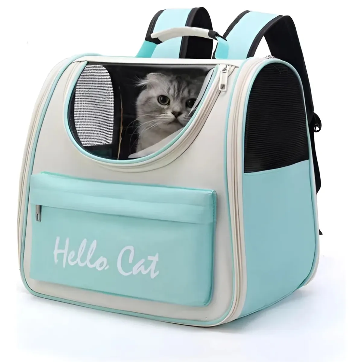 GENERICO - Mochila Transportador para Mascotas Gatos Verde