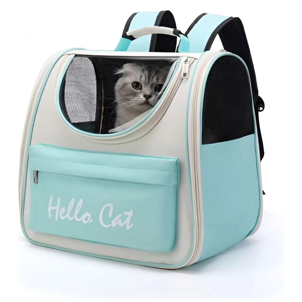 GENERICO - Mochila Transportador para Mascotas Gatos Verde