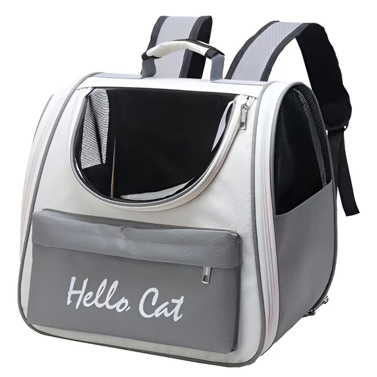 GENERICO - Mochila Transportador para Mascotas Gatos Gris