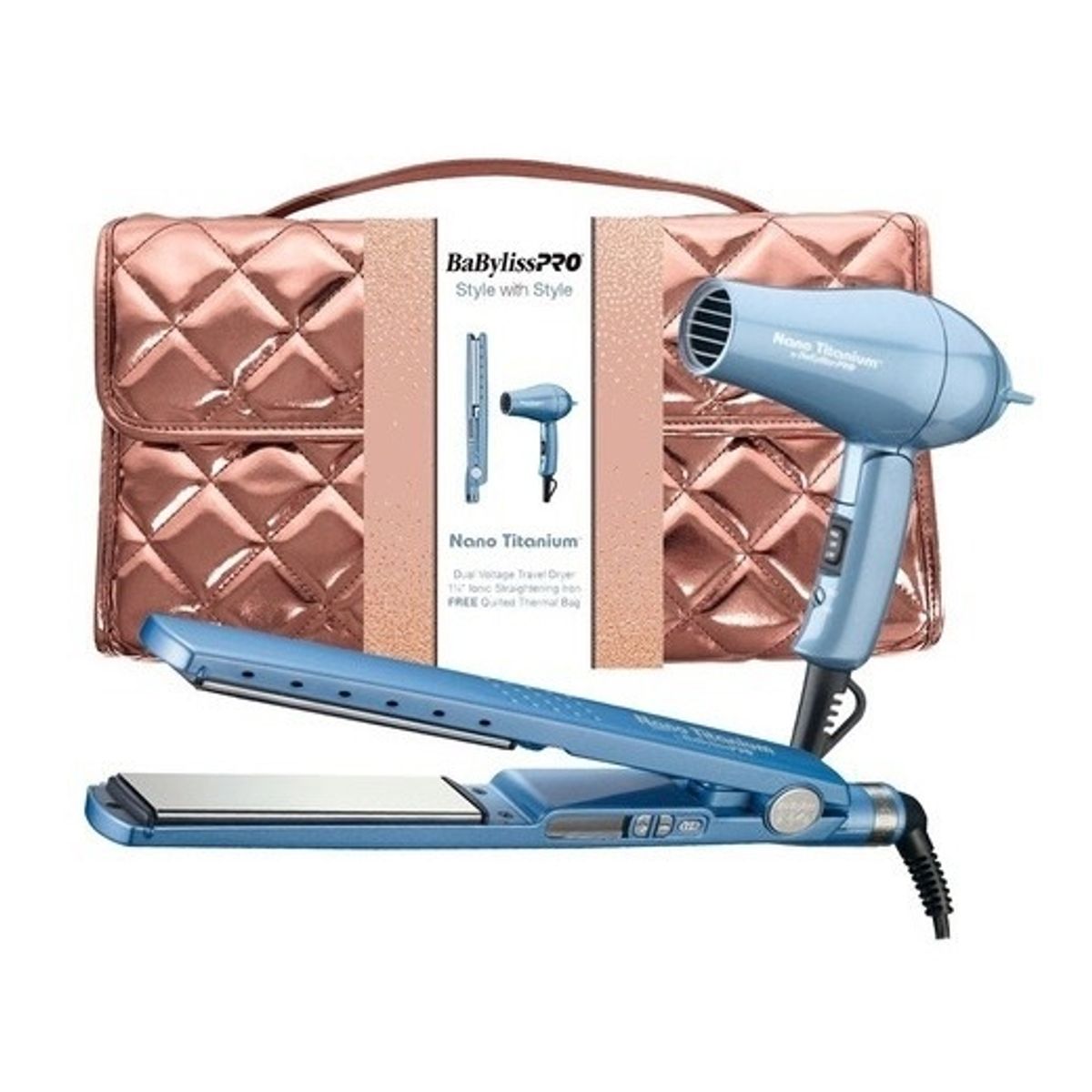 BABYLISS PRO - Kit Travel Plancha 32mm Y Secador mini Babylisspro 2UN