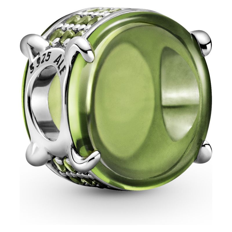 PANDORA - Charm Cabujón Ovalado Verde Mujer Pandora