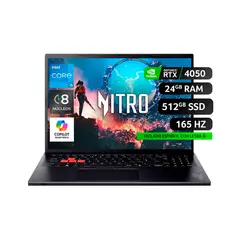 ACER - Notebook Gamer NL16-71G-50GH-2 / IntelCorei5 /NVIDIA RTX 4050 / 24GB RAM /512GBSSD /16" a 165Hz