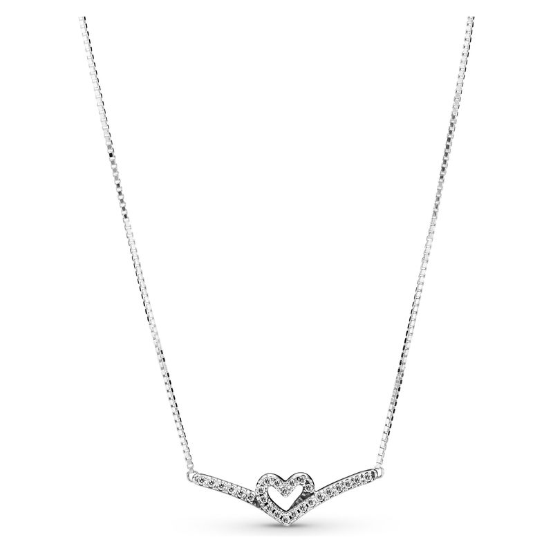 PANDORA - Collar Corazón Espumoso Brillante Mujer Pandora