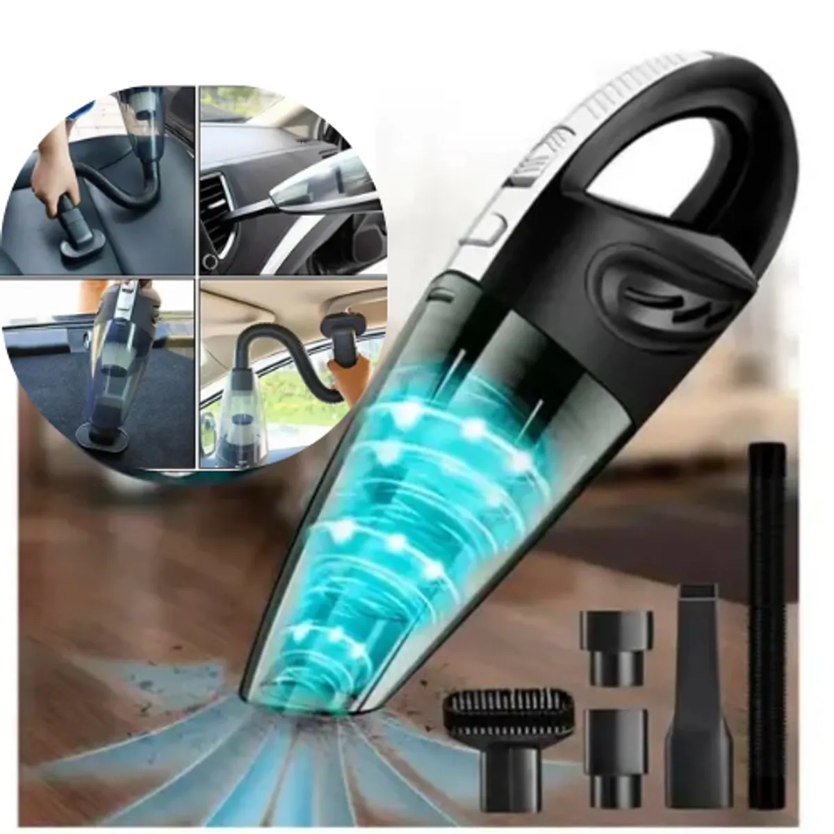 MOVI - Aspiradora de mano  silenciosa Inalámbrica Auto, casa, oficina