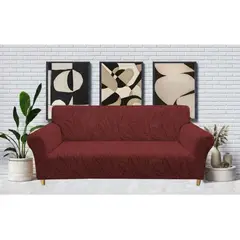 DIANA - FUNDA SILLON ELASTIZADO 4 CUERPO 230CM/300CM DISEÑO BURDEO HOJAS