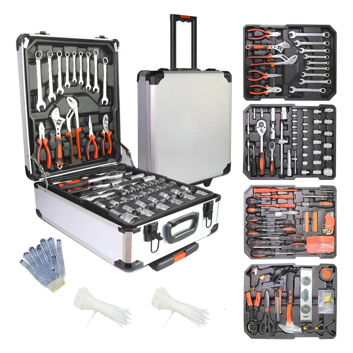 GENERICO - Maletín De Herramientas Profesional De 187 Piezas Con Ruedas