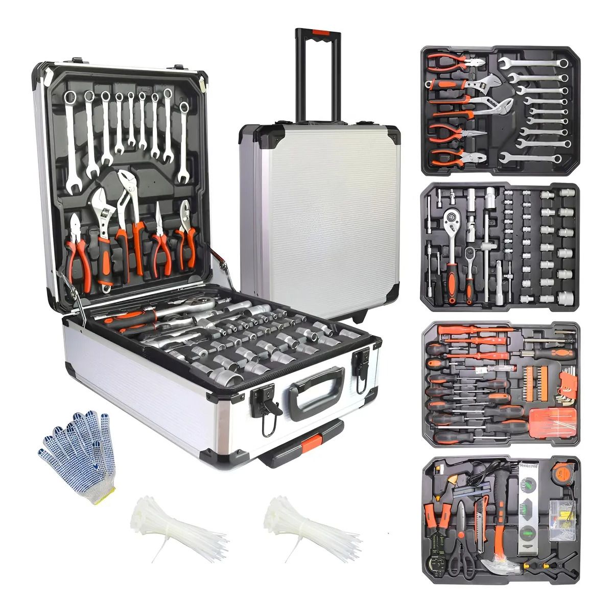 GENERICO - Maletín De Herramientas Profesional De 187 Piezas Con Ruedas