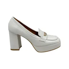 HERIEL - Mocasín Blanco Taco Mujer