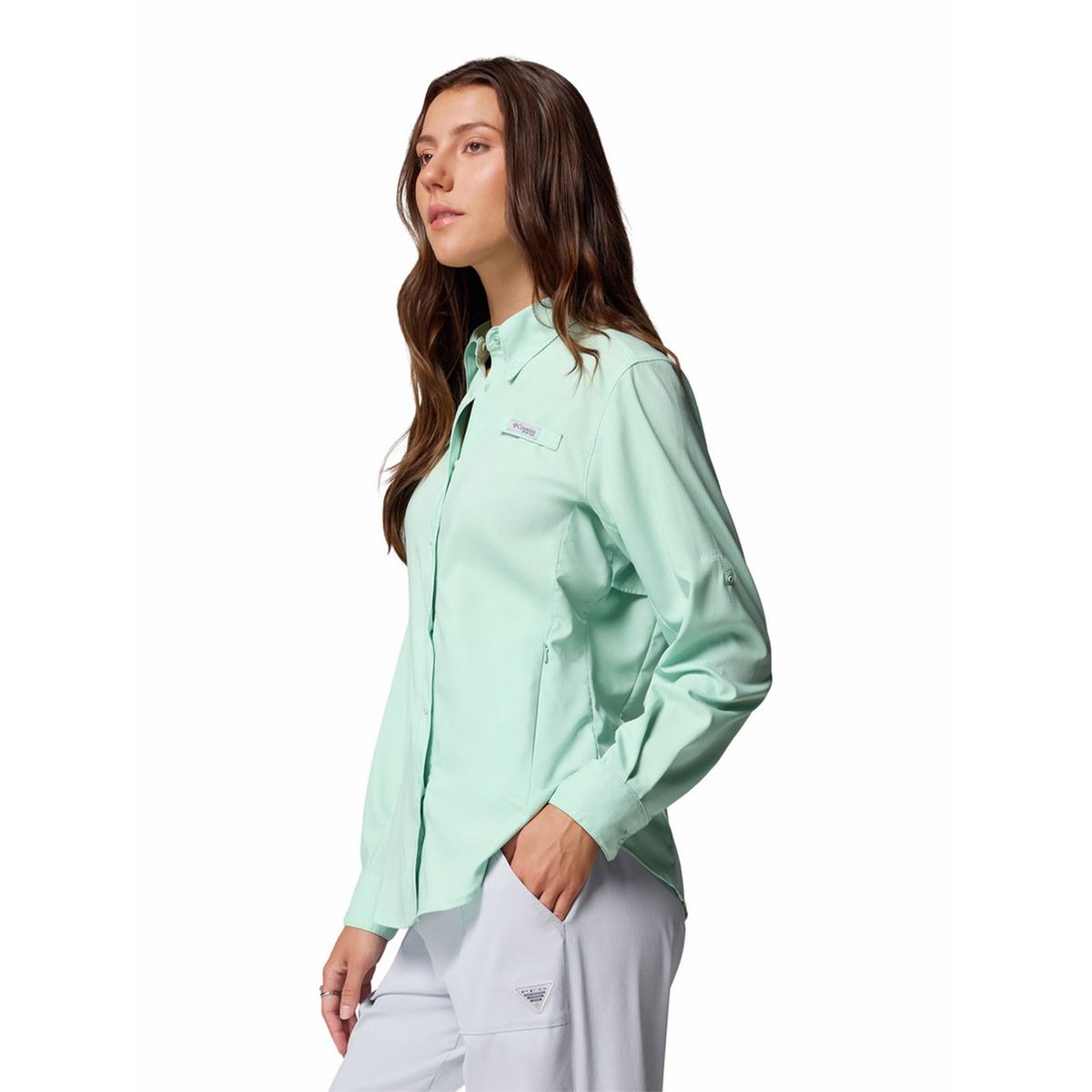 COLUMBIA - Blusa Manga Larga Mujer Tamiami II Celeste COLUMBIA