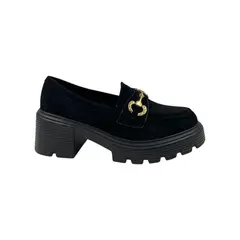 HERIEL - Mocasín Negro Plataforma Mujer