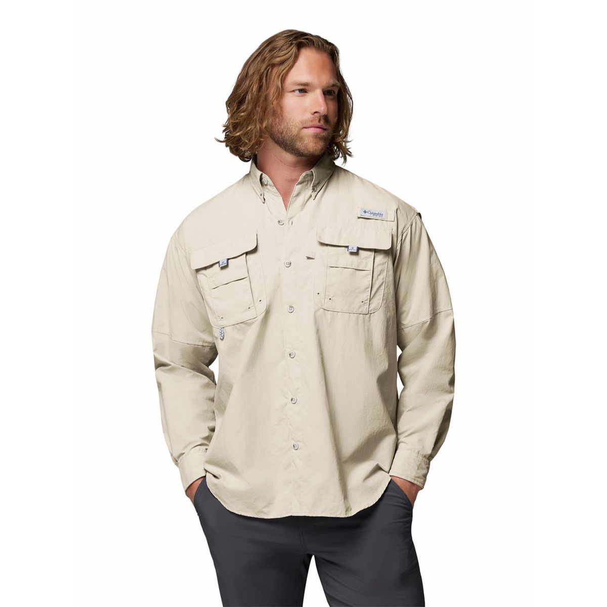 COLUMBIA - Camisa Manga Larga Hombre Bahama II Beige COLUMBIA