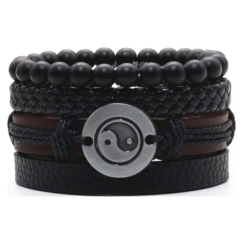 SONEC FASHION - Pulsera Cuero Modelo Yin Yang