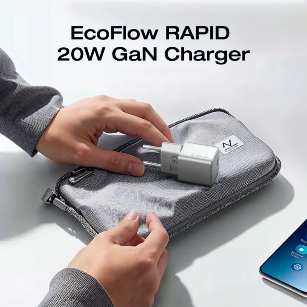 ECOFLOW - Cargador Rápido 20W con Cable EcoFlow