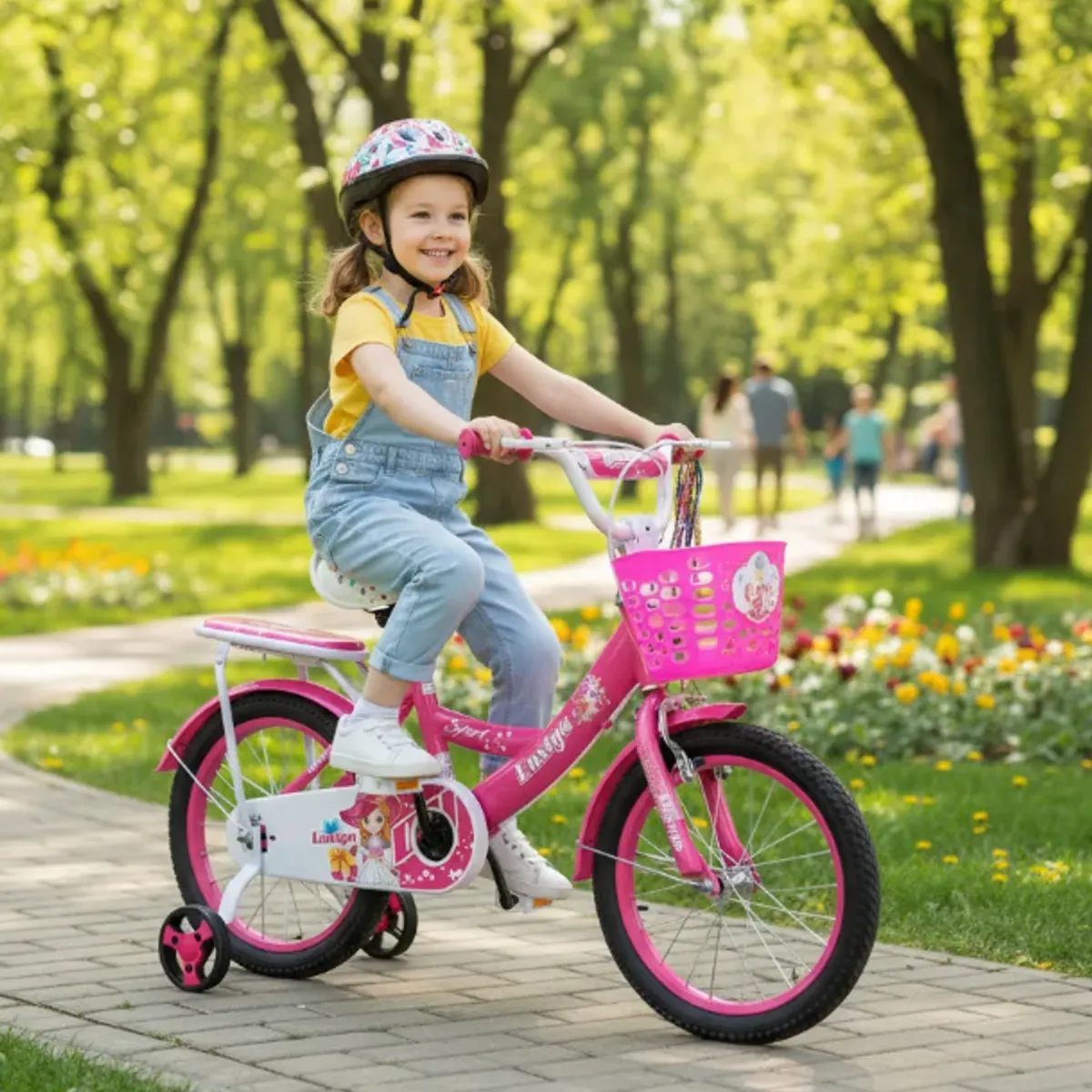 GENERICO - Bicicleta Infantil con Ruedas de Seguridad Aro 16 Fucsia E