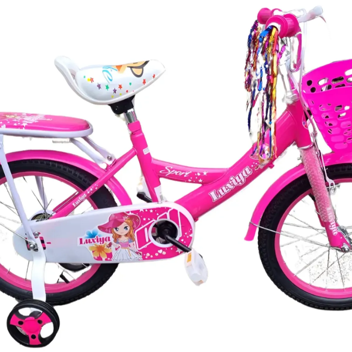 GENERICO - Bicicleta Infantil con Ruedas de Seguridad Aro 16 Fucsia E