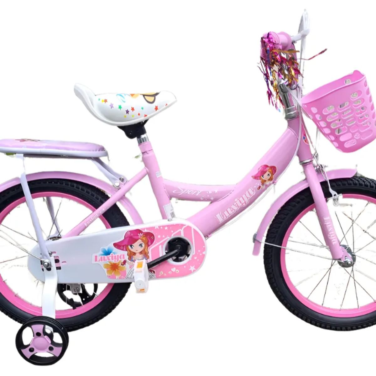 GENERICO - Bicicleta Infantil con Ruedas de Seguridad Aro 16 Rosado E