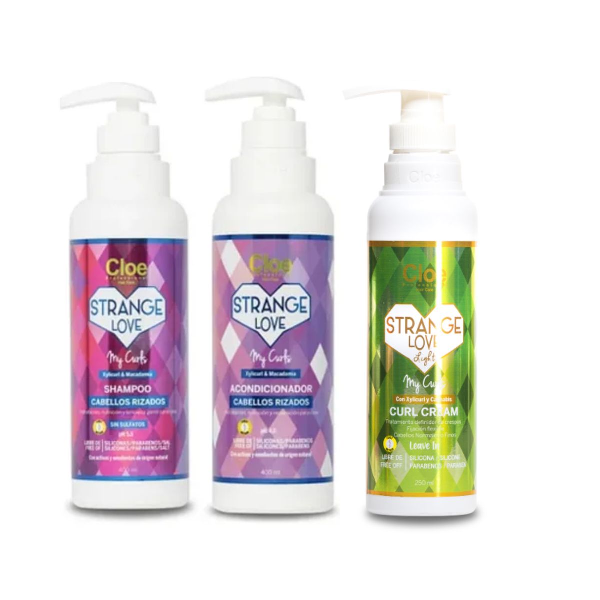 CLOE - Cloe Strange Love Rizos  shampoo + acondicionador+ crema peinar My Curls light