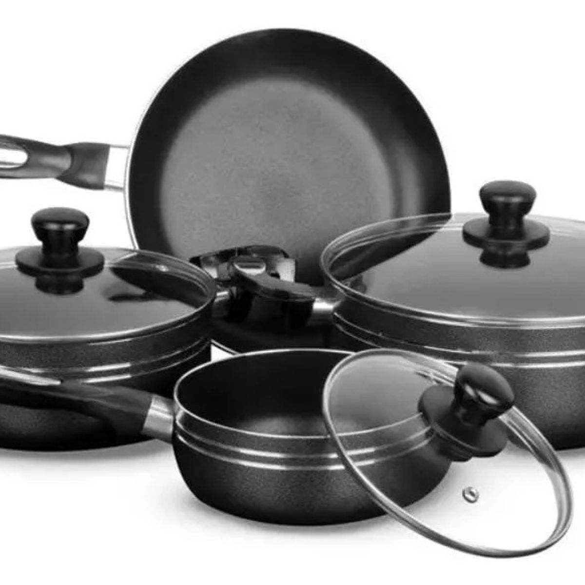 GENERICO - Juego De Ollas Bateria 7 Piezas Antiadherente