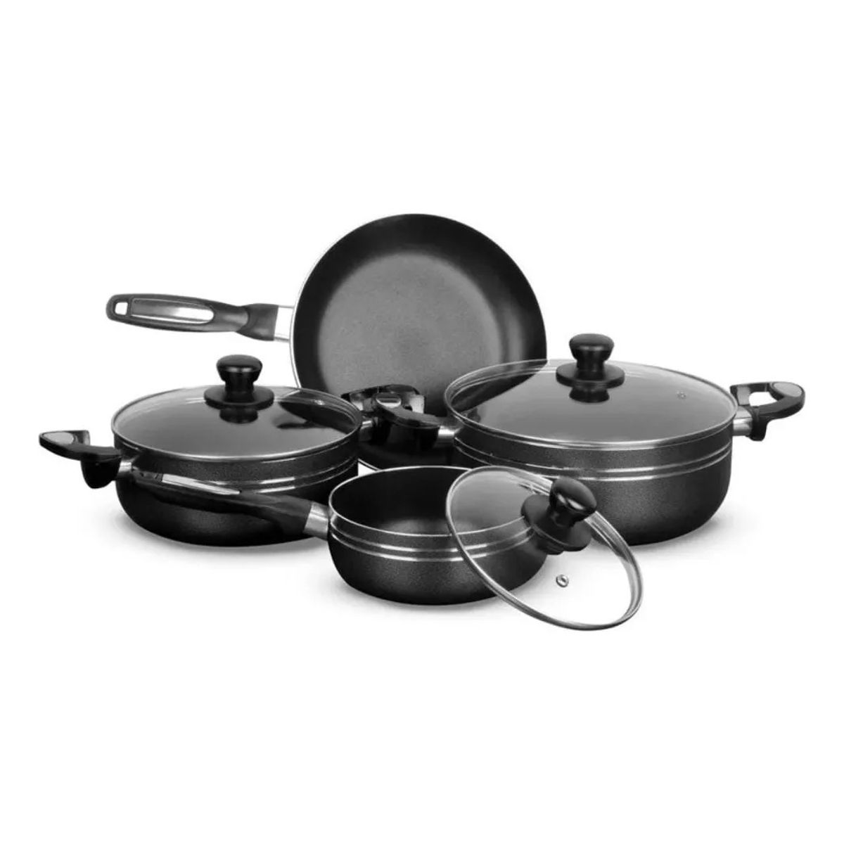 GENERICO - Juego De Ollas Bateria 7 Piezas Antiadherente