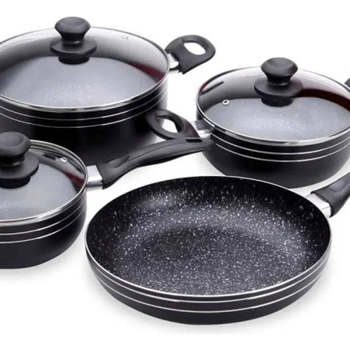 GENERICO - Juego De Ollas Bateria 7 Piezas Antiadherente