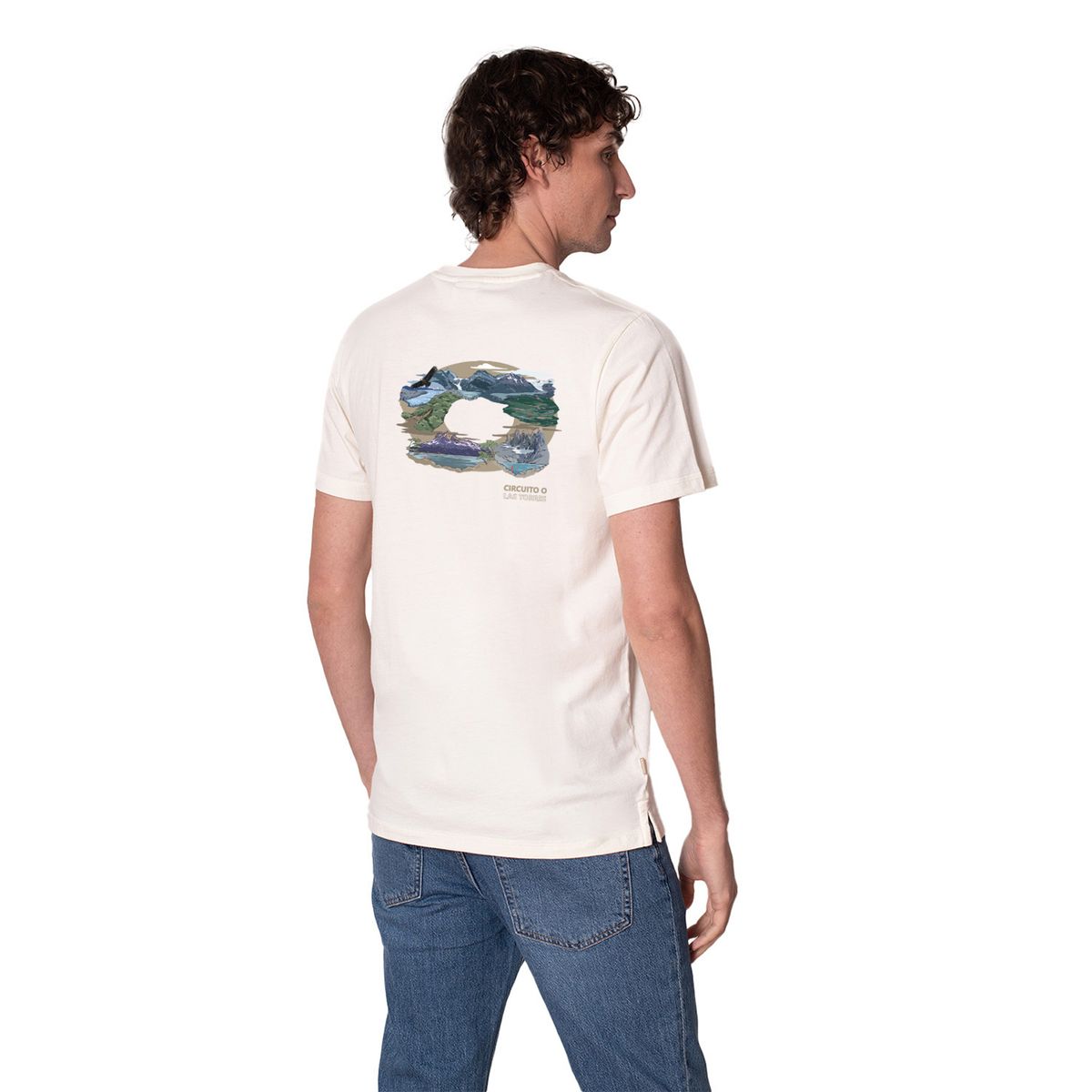 LENGA - Polera Hombre Algodón Orgánico Circuito O Las Torres UV Lenga