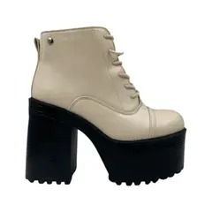 HERIEL - Botín Beige Plataforma Mujer