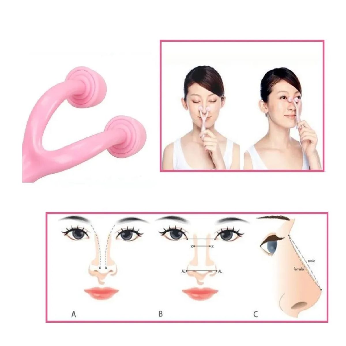 GENERICO - Masajeador Y Perfilador De Nariz Rodillos Adelgazante