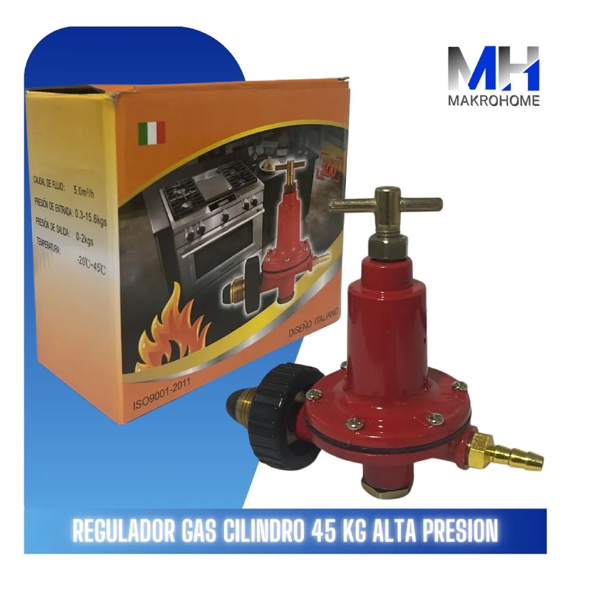 GENERICO - Regulador Gas 45kg Alta Presion Uso Industrial Flujo 50m3 h