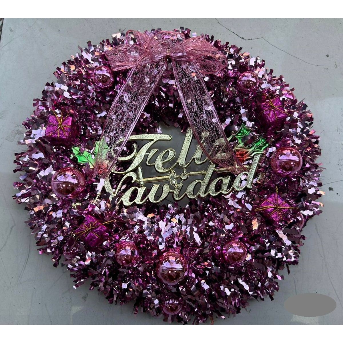 GENERICO - CORONAS NAVIDEÑAS DE 40CM PARA PUERTA COLOR VIOLETA