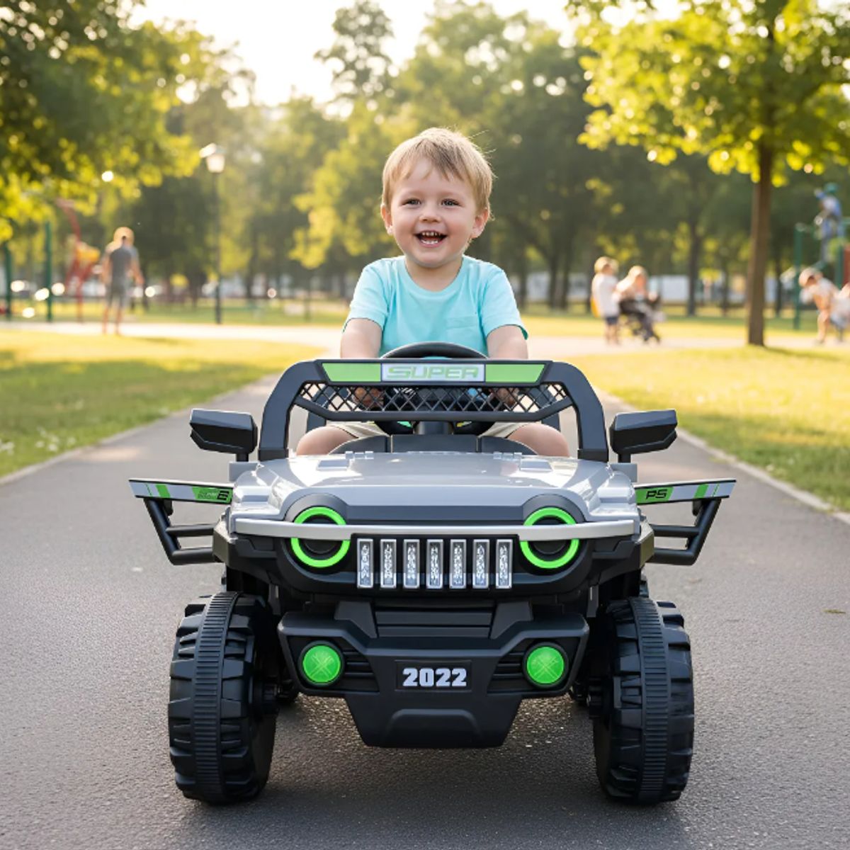 GENERICO - Auto A Bateria 4x2 A Control Vehiculo Electrcio Niños Gris E22