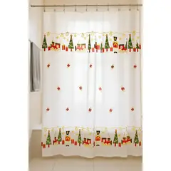 CAP DOR - Cortina de Baño Tren Navidad Organza