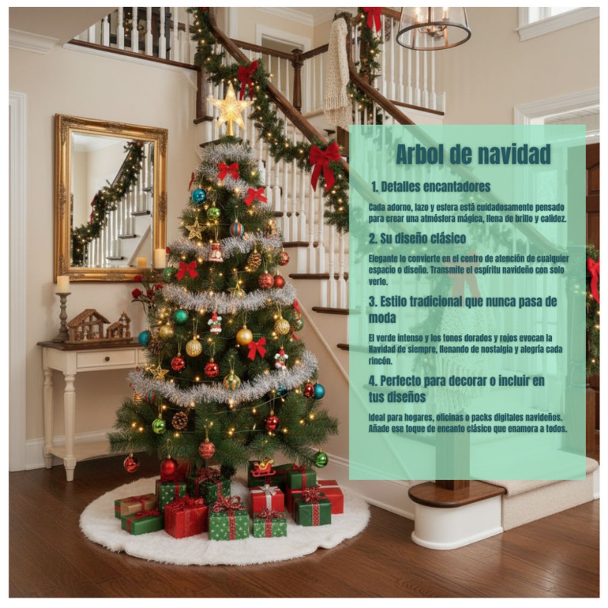 GENERICO - Arbol De Navidad Pino Verde Pascua Navideña De 180cm