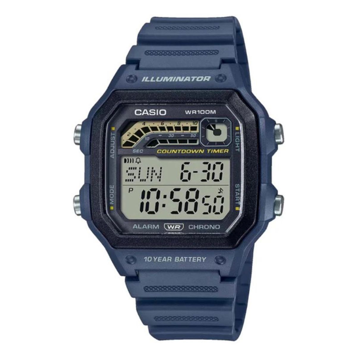 CASIO - Reloj Casio Hombre Vintage Countdown Timer WS-1600H-2AV